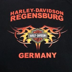 Mens Harley Davidson T Shirt Black SS Germany.